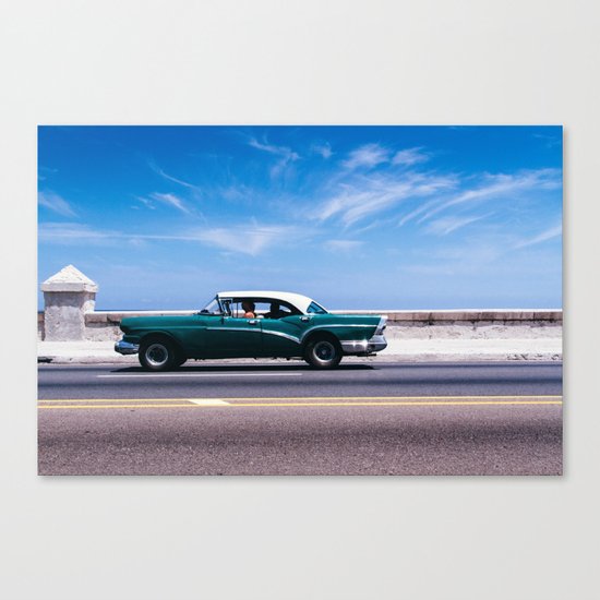 Vintage green car Canvas Print