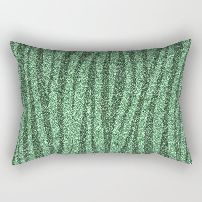 Stripes green Glitter Rectangular Pillow