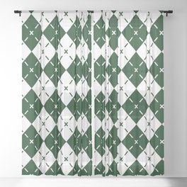 Emerald Green Diamond Argyle Pattern Sheer Curtain