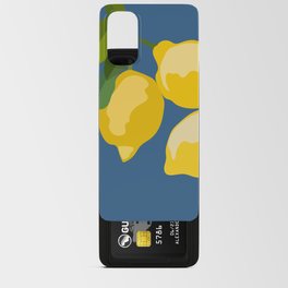 Fresh Lemon Tree Art Design on Blue Android Card Case