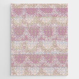 Pink impressionism dab wave pattern Jigsaw Puzzle
