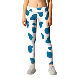 Blue Dalmatian Spotted pattern Leggings | Seamless, Bluemarks, Texture, Blue, Bluefur, Dots, Fur, Bluespots, Minimal, Organic 