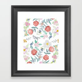 Floral Watercolor Pattern  Framed Art Print