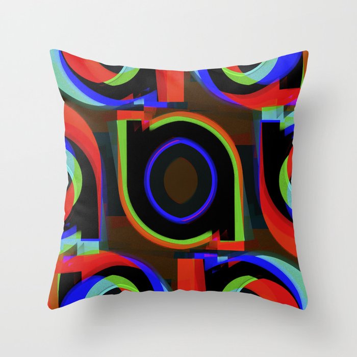 Midnight Arch: Bold 70s 80s Mid Century Modern Abstract by Arches and Circles Fine Art Throw Pillow