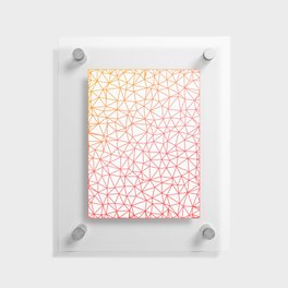 Warm Sunset Abstract Minimal Geometric Wireframe Pattern Design on White Floating Acrylic Print