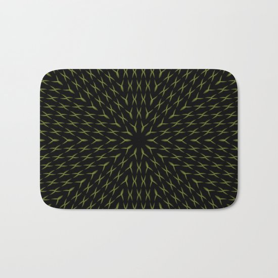 PCT2 Fractal in Yellow on Black Bath Mat