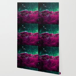 Cosmic Cliffs Carina Nebula Deep Fuchsia Teal Wallpaper