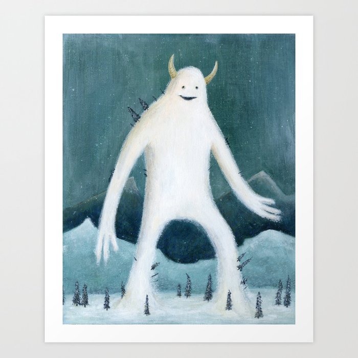 Yeti Art Print by Monster Tea Party