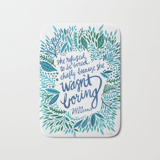 Zelda Fitzgerald – Blue on White Bath Mat