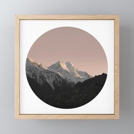 Mountain Series - Mount Cook Circle Framed Mini Art Print