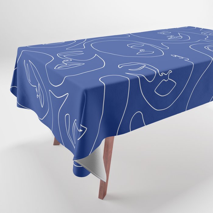 Faces In Blue Tablecloth