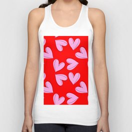 Romantic Pattern with Hand Drawn Hearts  Unisex Tank Top