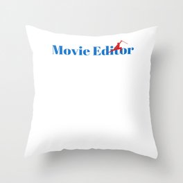 Movie Editor Ninja in Action Throw Pillow