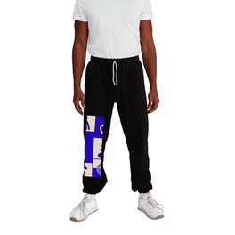 Nordic Blue Abstract Shapes Tiles Sweatpants