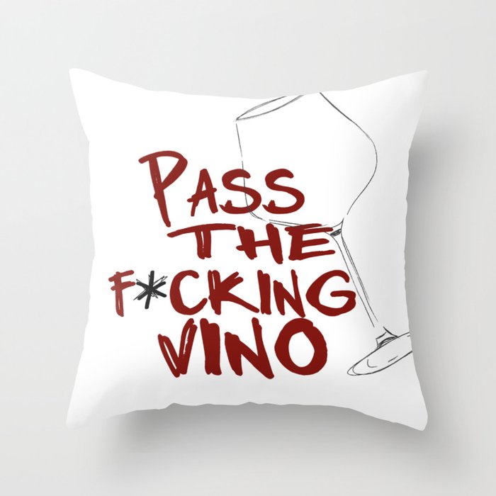 Pass the Vino Throw Pillow