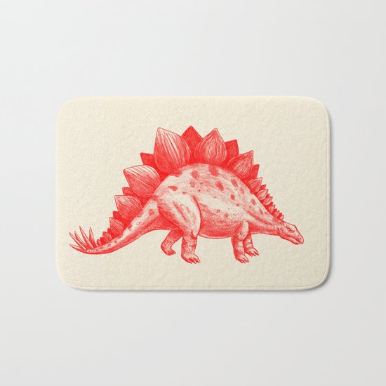 Red Stegosaurus Bath Mat