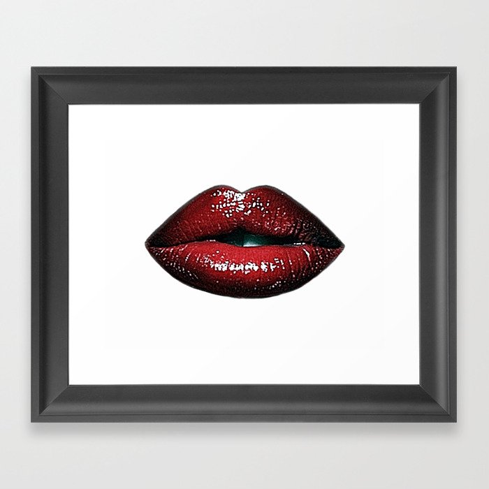 Luscious Red Lips SWAK A820 Framed Art Print