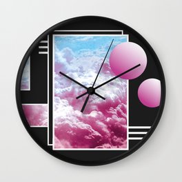 Vaporwave sky / Shapes / 80s / 90s / aesthetic Wall Clock