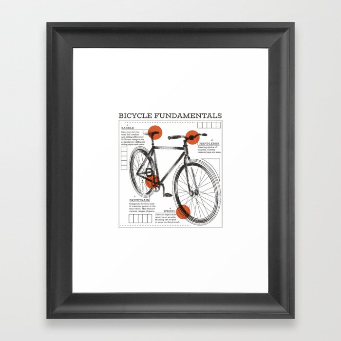 Bicycle Fundamentals Bike Infigraphic Framed Art Print