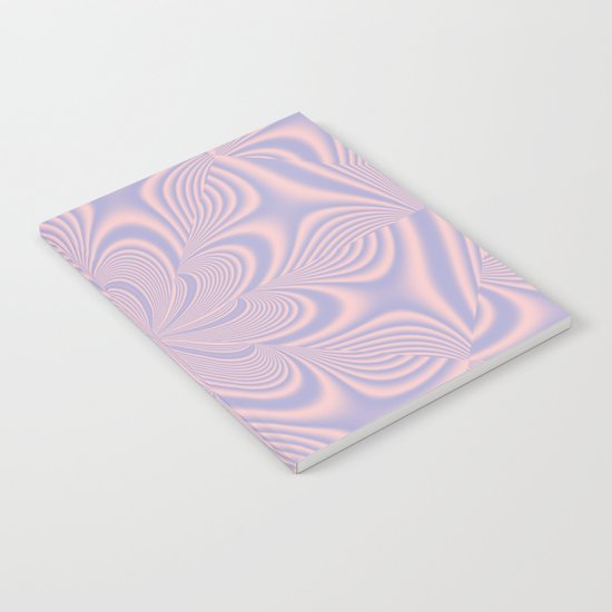Whirly Bloom Fractal in Rose Quartz and Serenity Notebook
