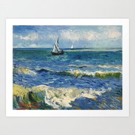 Seascape near Les Saintes-Maries-de-la-Mer by Vincent van Gogh Art Print