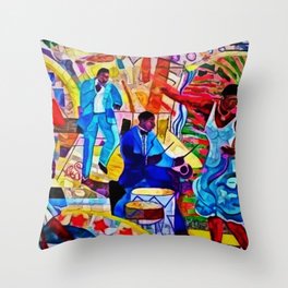 African-American 'The Spirit of Harlem' Historical Mural Portrait Throw Pillow