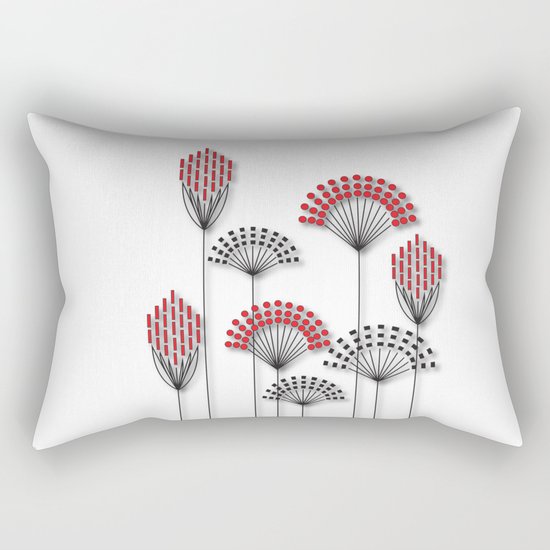 Square Flowers Rectangular Pillow