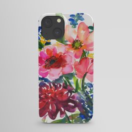 my floral garden in watercolor iPhone Case