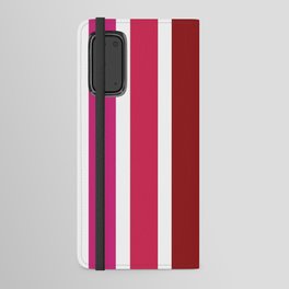 Shana - Pink Red Colourful Minimalistic Retro Stripe Art Design Pattern Android Wallet Case
