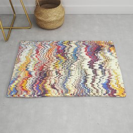 Colorful Marbled Glitch Design Rug | Modern, Marblepaper, Pattern, Abstract, Graphicdesign, Psychedelic, Marbled, Trippy, Retro, Vintage 