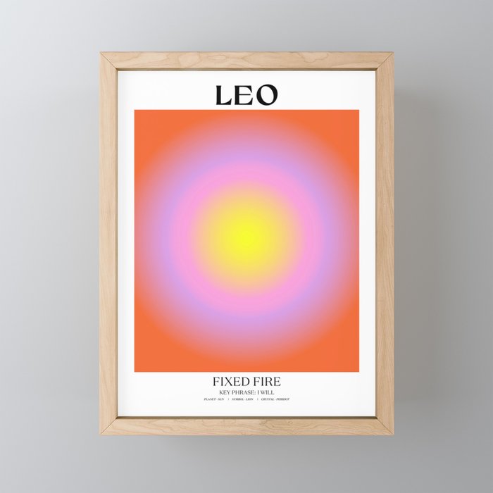 Leo Gradient Print Framed Mini Art Print