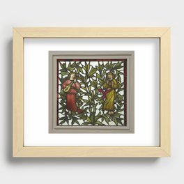Two Minstrels vintage Stained Glass Recessed Framed Print
