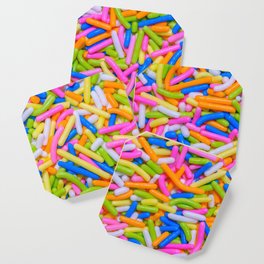 Neon Pastel Rainbow Vermicelli Sprinkles Dessert Candy Pattern Coaster