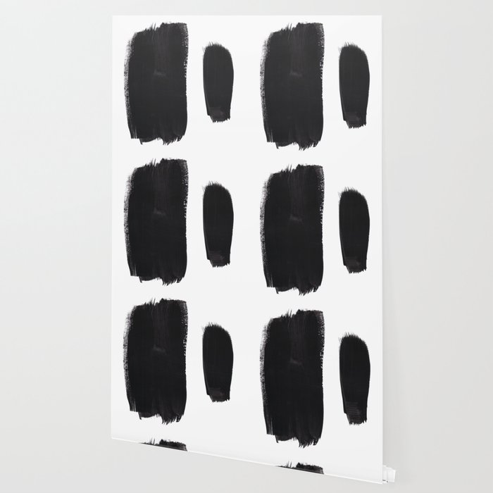 Black And White Minimalist Mid Century Abstract Ink Art Minimal