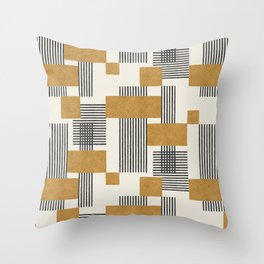 Stripes and Square Composition - Abstract Throw Pillow