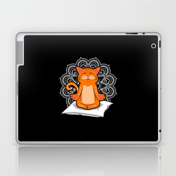 Yoga Cat Meditation Red Cat Gift Laptop & iPad Skin