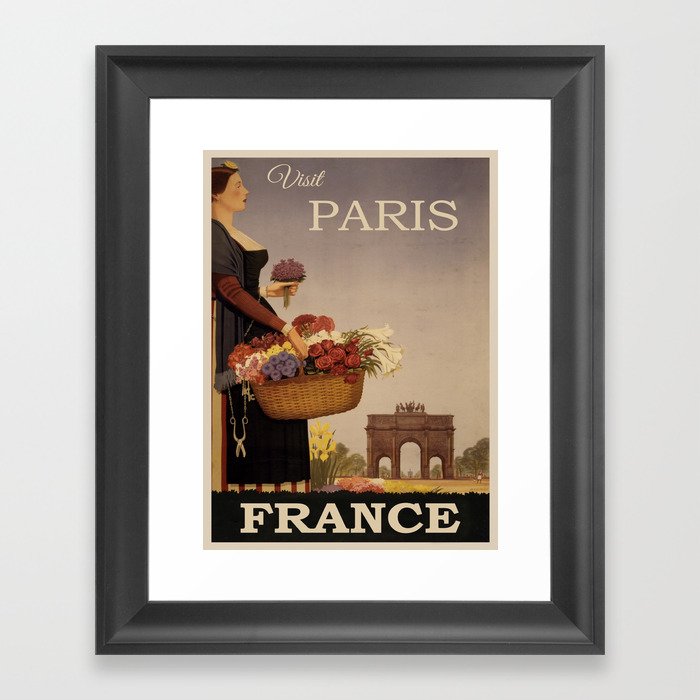Vintage Paris Flower Girl  Framed Art Print