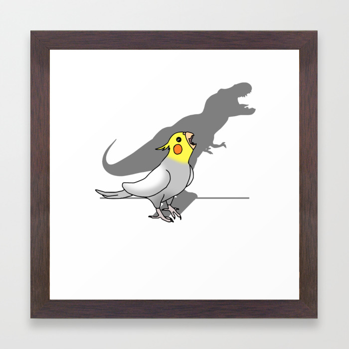 T Rex Shadow Cockatiel Framed Art Print By Fandomizedtees Society6 Cartoons for kids dinosaurs animals cars construction vehicles club baboo.