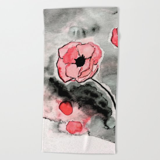 Poppies Beach Towel