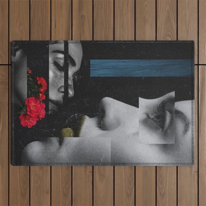 Black dream And Girl Outdoor Rug