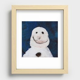 Happy Snowman Recessed Framed Print