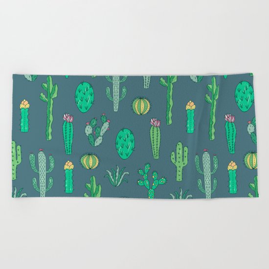 Cactus Pattern II Beach Towel