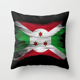 Burundi flag brush stroke, national flag Throw Pillow