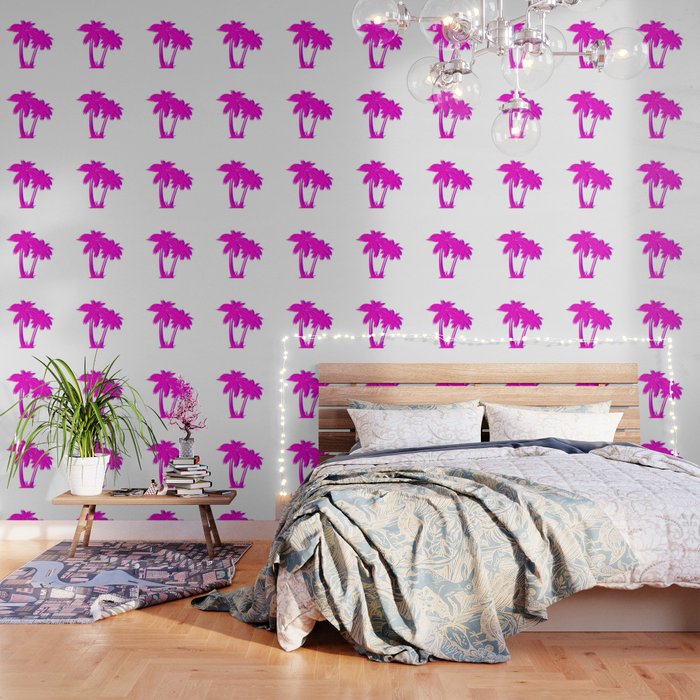 Vaporwave Pink Palm Tree Gift Aesthetic Style Palm Beach Wallpaper