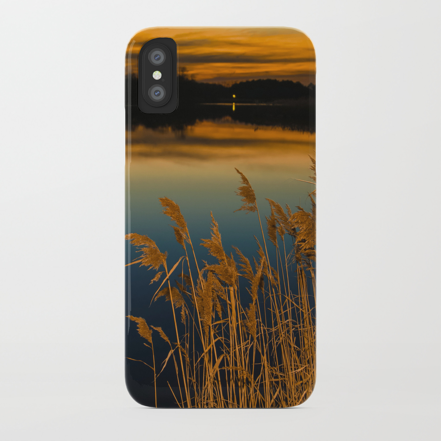 Nature Landscape Photography Sunset At Reedy Point Pond Iphone Case