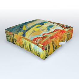 Pointillist Nature Outdoor Floor Cushion