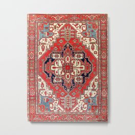 Heriz Azerbaijan Northwest Persian Carpet Print Metal Print | Blueground, Nomad, Nature, Geometric, Persian, Stardesign, Graphicdesign, Tribal, Pattern, Centralmedallion 