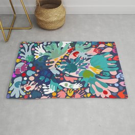 Flowers of Love Joyful Abstract Decorative Pattern Colorful  Rug
