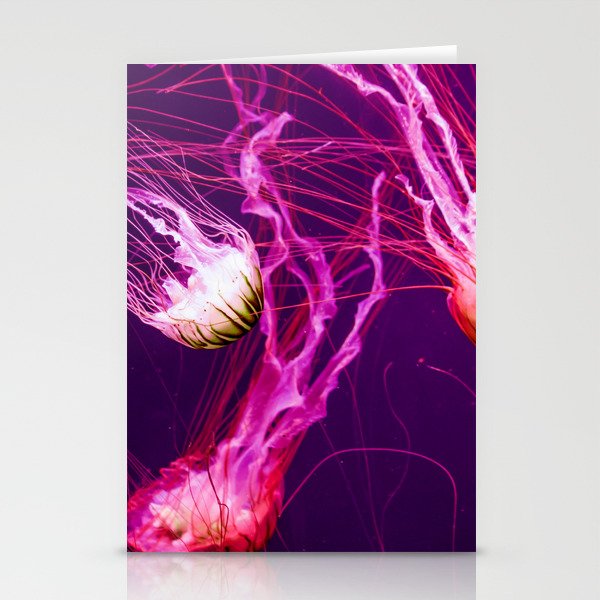 Floating Jellyfishes 4 Stationery Cards