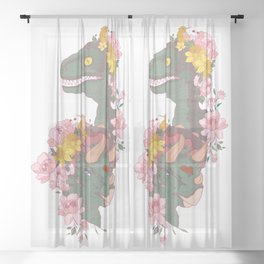 Dinosaur Garden Sheer Curtain